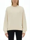 Jil Sander Relaxed Fit Crewneck Sweatshirt With Ribbed Cuffs In Multi