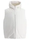 Jil Sander Padded Sleeveless Jacket With High Collar And Zip Closure In White