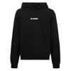Jil Sander Relaxed Fit Hooded Sweatshirt With Logo Print In Black