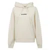 Jil Sander Relaxed Fit Hooded Sweatshirt With Logo Print In White