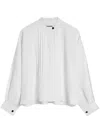 Jil Sander Long-sleeved Linen Shirt With Front Pleated Plastron