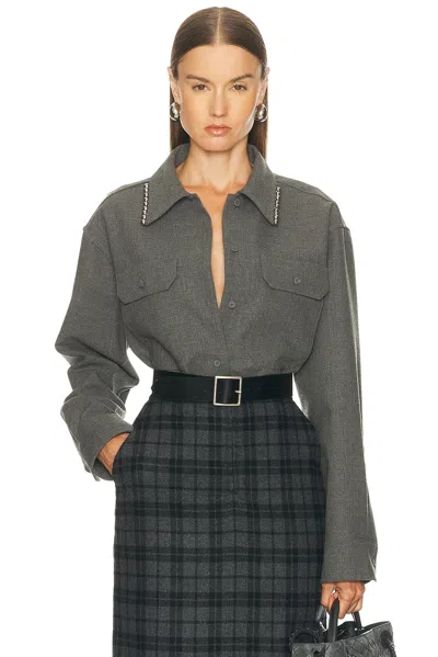 Jil Sander Relaxed Fit Long Sleeve Shirt In Gray