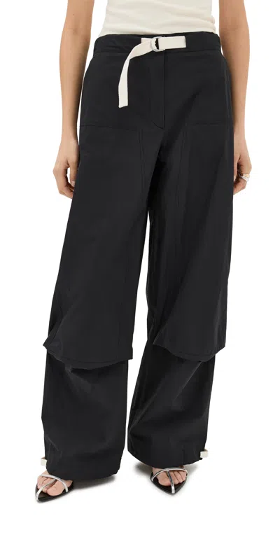 Jil Sander Relaxed Fit Straight Cut Trousers Black