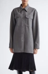 Jil Sander Studded Collar Long Sleeves Chest Pockets In Gray