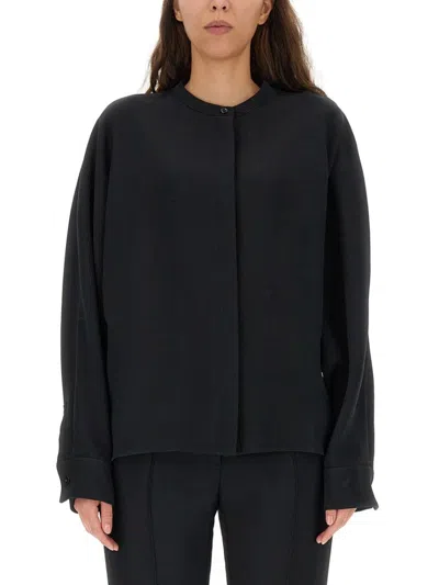 JIL SANDER RELAXED-FIT VISCOSE BLEND SHIRT WITH BUTTON CLOSURE