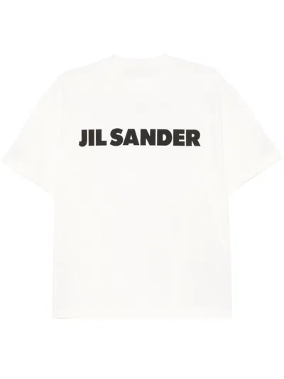 Jil Sander Relaxed-fit White Cotton T-shirt In Beige