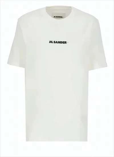 Jil Sander Short-sleeve T-shirt With Centered Logo Detail In White