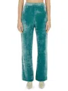 Jil Sander Velvet Jersey Straight Pants In Blue