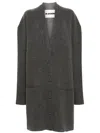 Jil Sander Relaxed Fit Wool Blend Cardigan In Gray