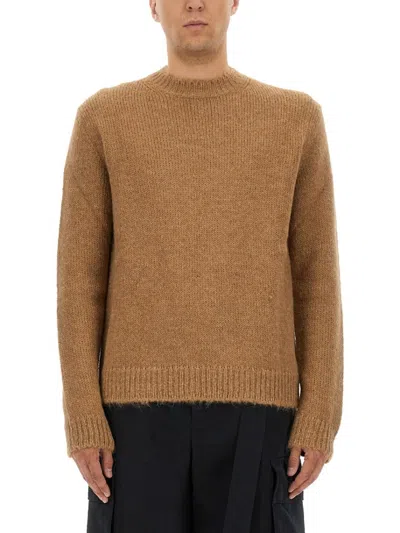 JIL SANDER RELAXED FIT WOOL BLEND SWEATER