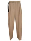 Jil Sander Pantalon Largo Cinturon In Neutrals