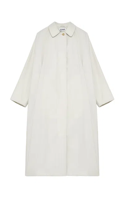 Jil Sander Relaxed Midi Coat In White