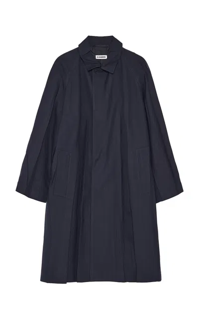 Jil Sander Relaxed Midi Trench Coat In Blue