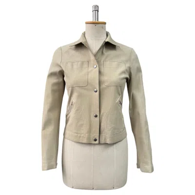 Pre-owned Jil Sander Reversible Leather Jacket Limestone (small) - 2000s In Beige
