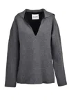 Jil Sander Reversible Oversized Knit - Grey In Gray