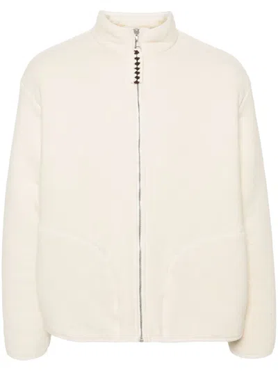 Jil Sander Reversible Shearling Cotton Jacket In Neutrals