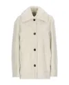 Jil Sander Reversible Buttoned Shearling Jacket In White