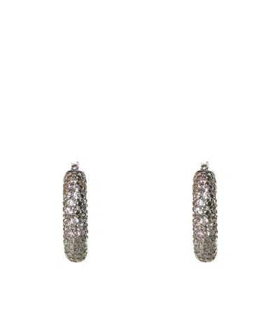 Jil Sander Rhinestone Embellished Earrings In Gray