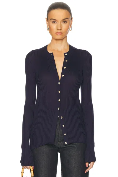 Jil Sander Rib Knit Cardigan In Midnight