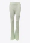 Jil Sander Fully-pleated Flared-leg Trousers In Green