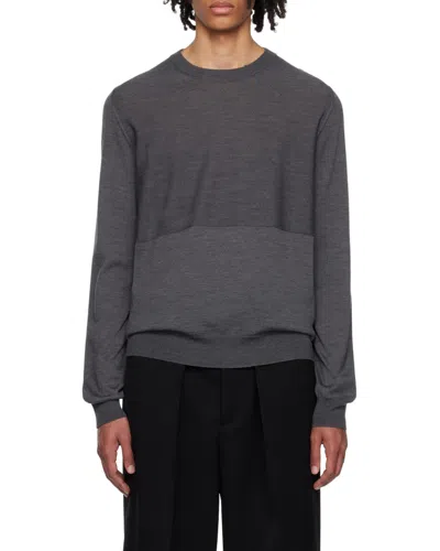 Jil Sander Rib Round Neck Sweater In Black