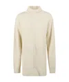 Jil Sander Ribbed High-neck Jumper In Nude
