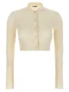Jil Sander Ribbed Stretch Wool And Viscose Blend Cardigan