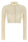 Jil Sander Ribbed Stretch Wool And Viscose Blend Cardigan