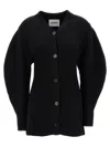 Jil Sander Black Wool Cardigan With Buttons In Black