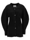 Jil Sander Black Wool Cardigan With Buttons In Black