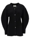 Jil Sander Black Wool Cardigan With Buttons In Black