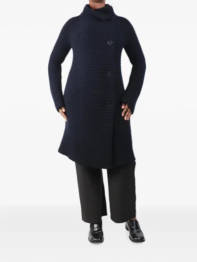 Pre-owned Jil Sander Ribbed Cashmere Coat In Blue