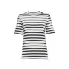Jil Sander Dark Blue And White Cotton T-shirt In Gray