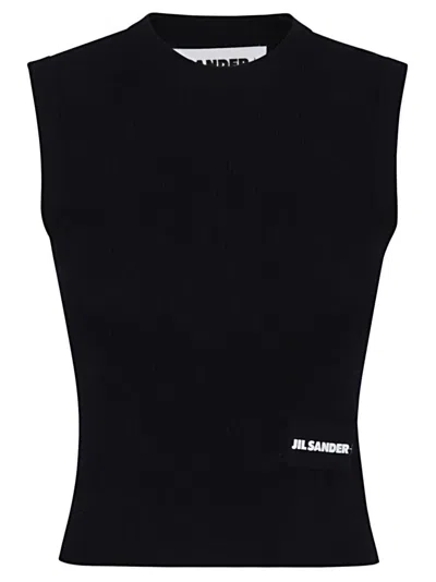 Jil Sander Ribbed Cotton Sleeveless Top