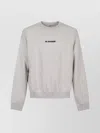 Jil Sander Ribbed Cotton Sweatshirt With Cuffs And Hem In White