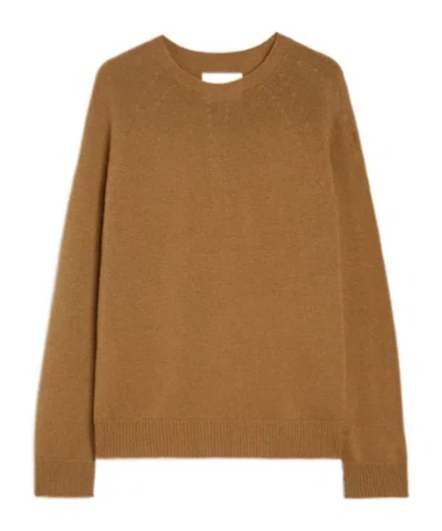 Jil Sander Ribbed Crew-neck Sweater In Brown