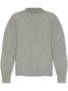 Jil Sander Ribbed Mock Neck Knitwear With Relaxed Fit In Grey