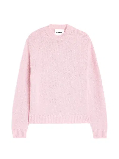 Jil Sander Ribbed Crew-neck Sweater In Pink