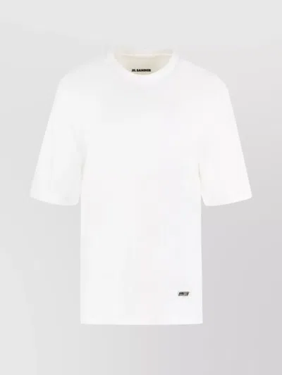 Jil Sander Ribbed Crew-neck Cotton T-shirt In White