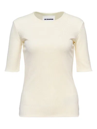 Jil Sander Ribbed Crew-neck T-shirt In White