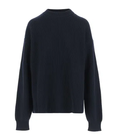 JIL SANDER RIBBED CREWNECK SWEATER