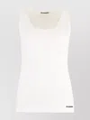 Jil Sander White Crewneck Sleeveless Top In Cotton In White