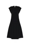 Jil Sander Ribbed-knit Midi Dress In Black