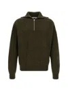 Jil Sander Green Half Zip Sweaters In Green