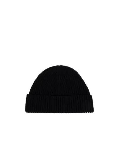 Jil Sander Ribbed-knit Beanie Hat In Black
