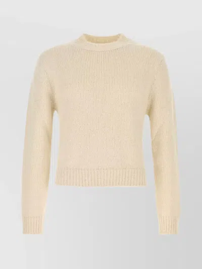 JIL SANDER RIBBED HEM AND CUFF ALPACA BLEND SWEATER