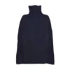 Jil Sander Ribbed Knit Cape Sweater In Blue