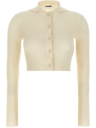 JIL SANDER RIBBED-KNIT CARDIGAN