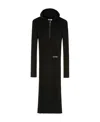 Jil Sander Hooded Rib Dress In Black