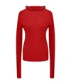 Jil Sander Ribbed-knit Hoodie In Red